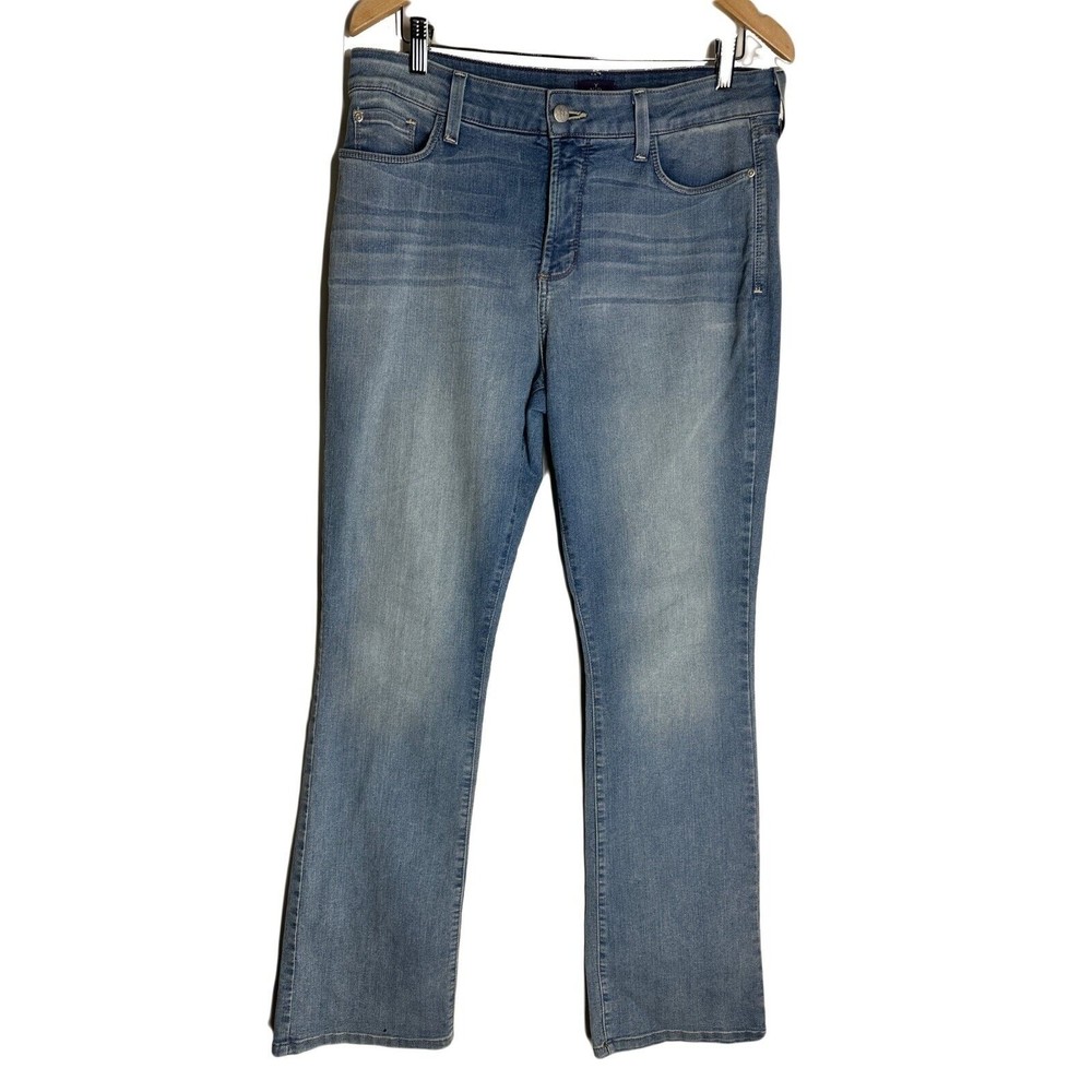 NYDJ Womens Denim Jeans Size 16 Blue Mini Bootcut Beaded Embellished